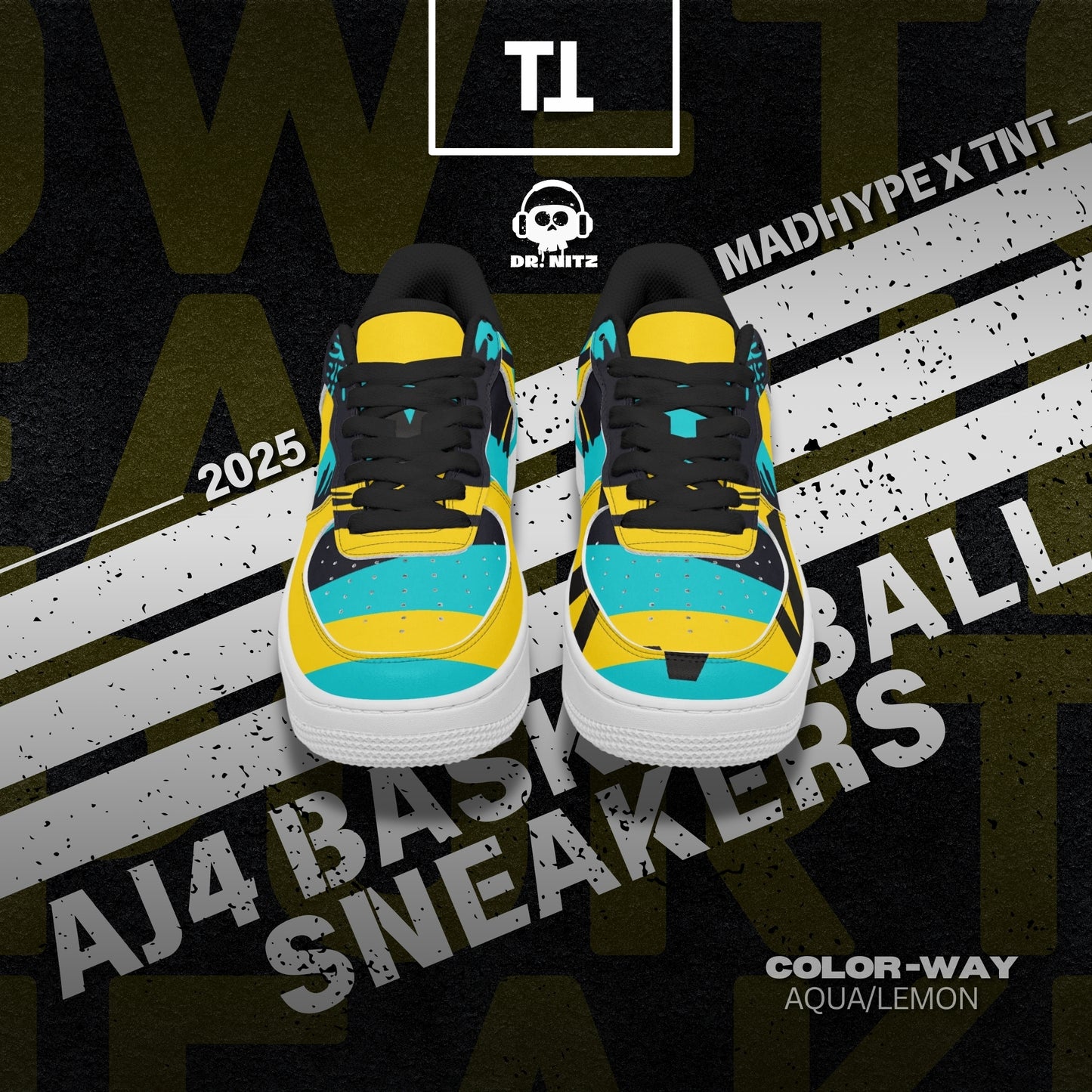 MADHYPE X TNT | AF1 Low-Top Leather Sports Sneakers - Tongue Printable